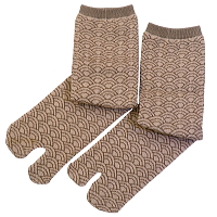 お祭り！和柄足袋ソックス！クルー丈！青海波 （ﾍﾞｰｼﾞｭ）